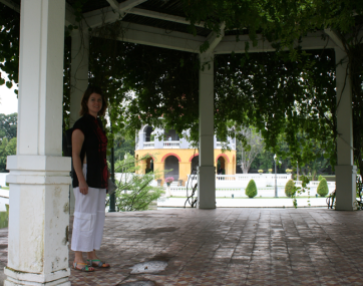 Heidi enjoying the serenity at Bang Pa In Palace